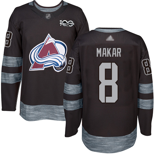 Adidas Colorado Avalanche Men #8 Cale Makar Black 1917-2017 100th Anniversary Stitched NHL Jersey->colorado avalanche->NHL Jersey
